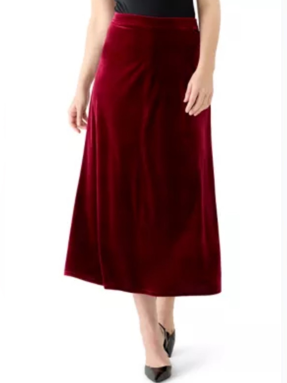 NWT Vince Camuto Velvet Deep Crimson Maxi Skirt Size S